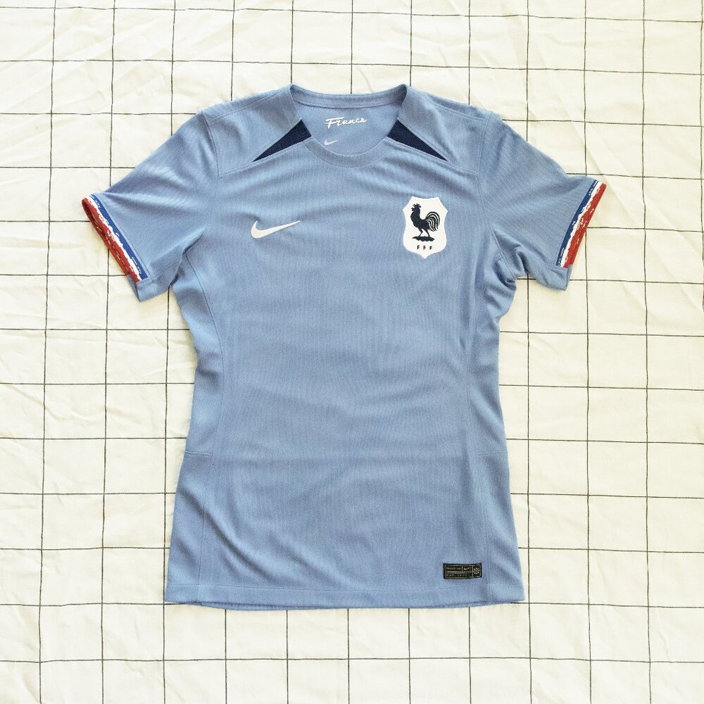 Nike Women's Soccer France Dri-Fit Jersery in Light Blue, Size S